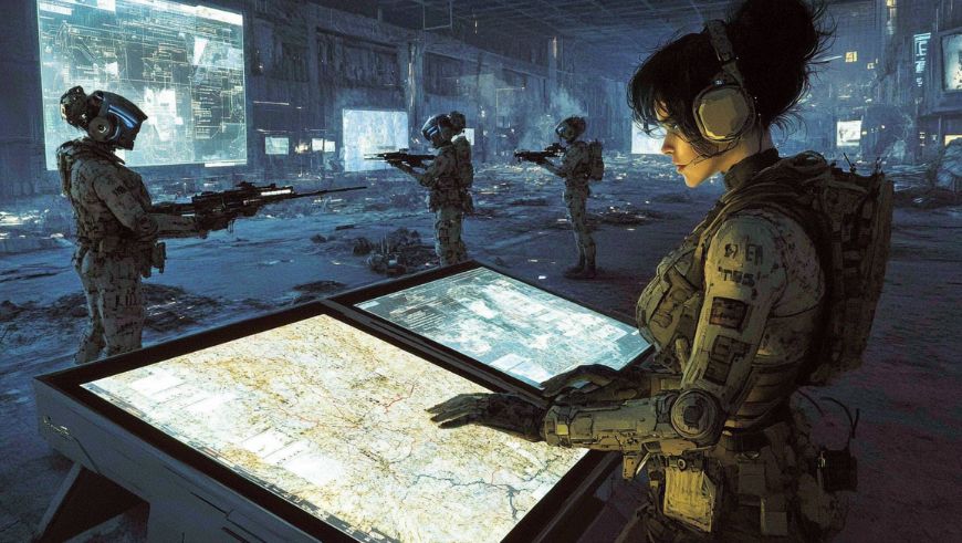 Grupo de militares llevando a cabo acciones con IA que implican la extinción humana